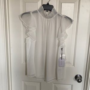 1.State White short sleeve top